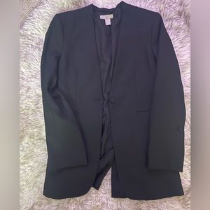H&M collarless tuxedo oversized blazer jacket long